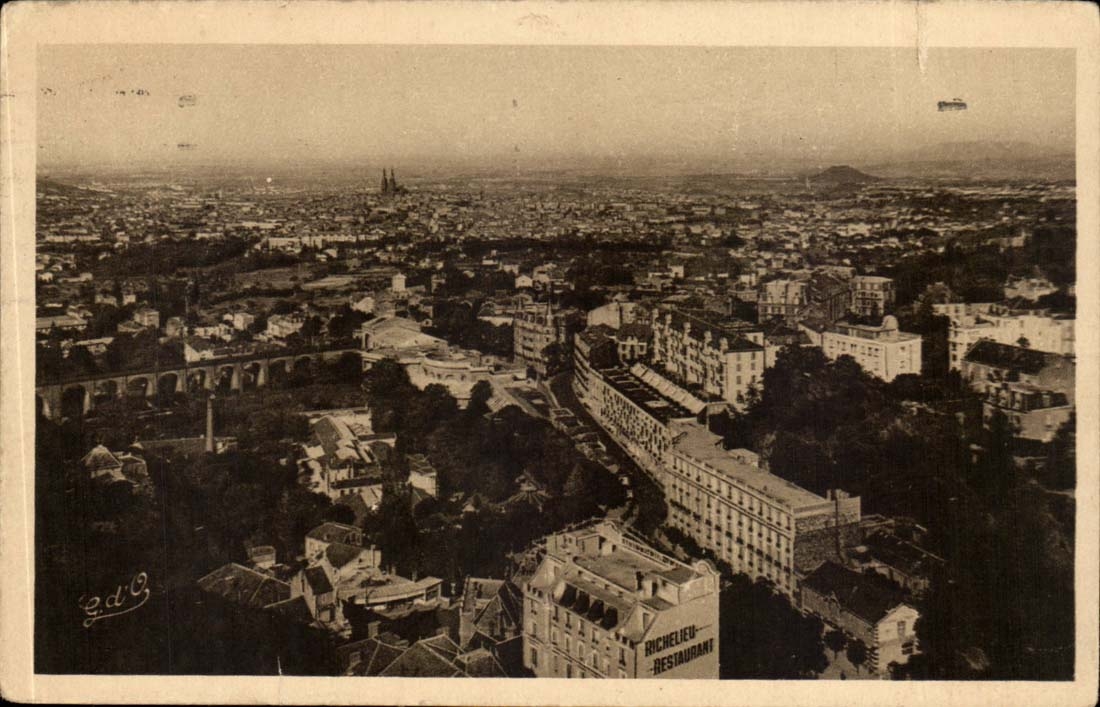 Auvergne CPA Panorama and CLermont Ferrand Royat