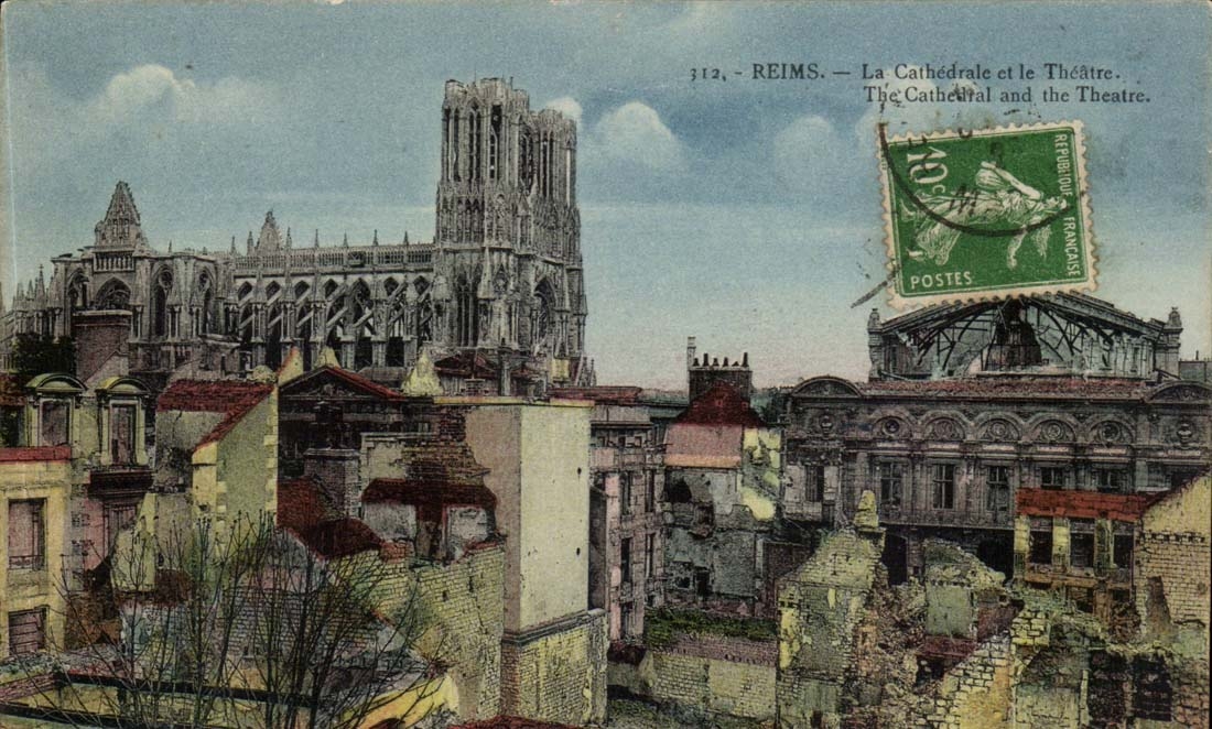 Reims CPA die Kathedrale und das Theater