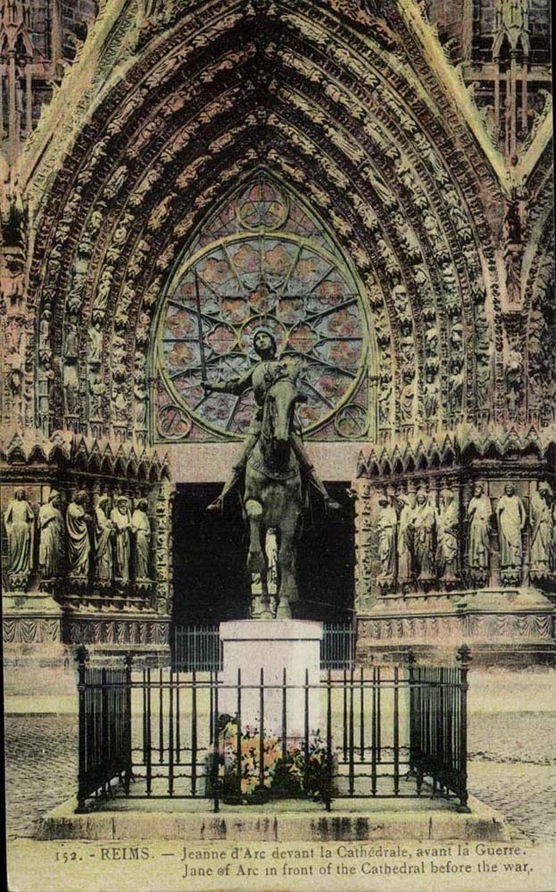 Reims CPA Jeanne des Bogens vor der Kathedrale vor dem Krieg