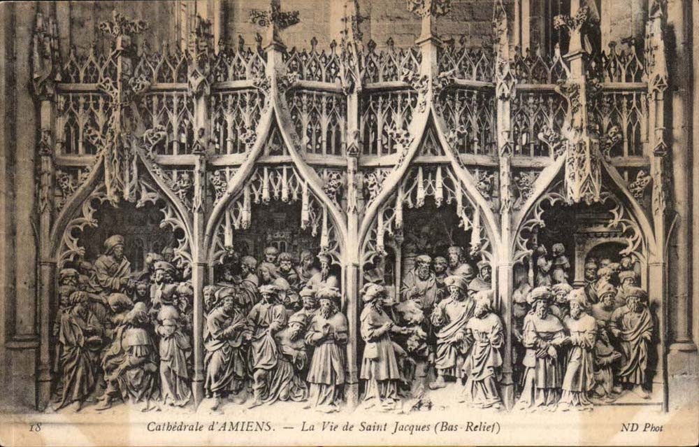 CPA Cathedral of Amiens life of Saint Jacques (low relief)