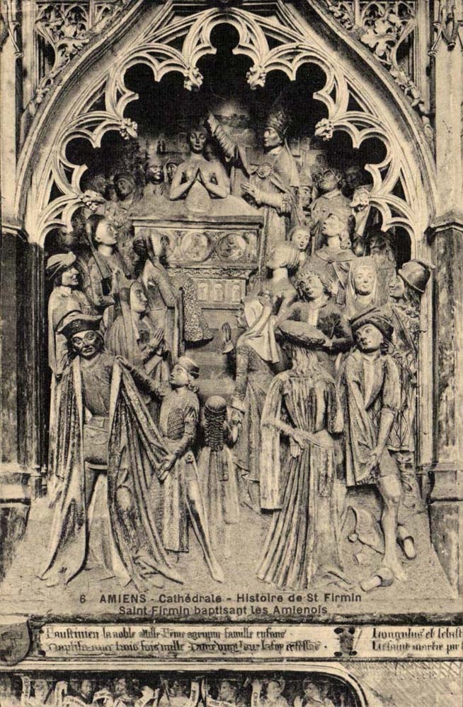 Amiens CPA the cathedral History of St Firmin Saint Firmin baptizing Amienois