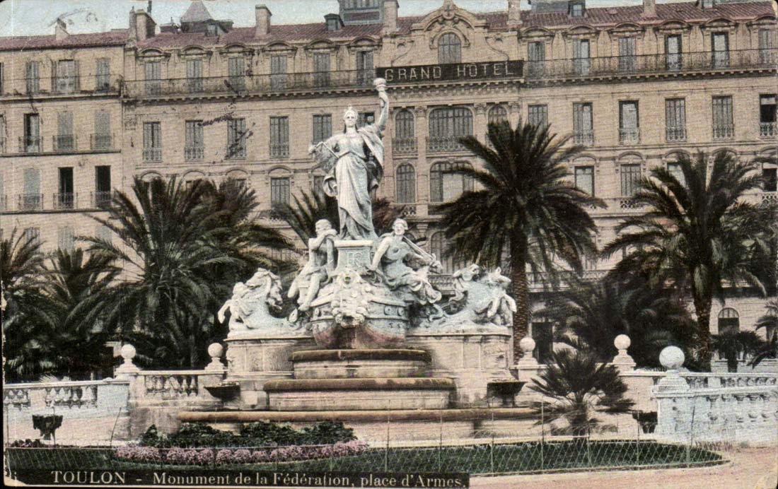 Toulon CPA Monument of the Federation Places of weapons (Large Hotel)