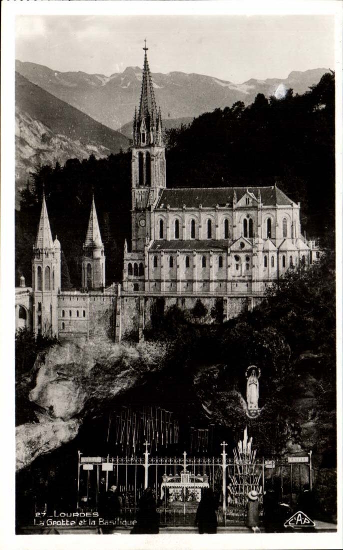 Lourdes CPA the basilica and the cave