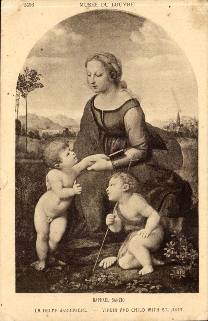 Museum von RAPHAEL Sanzio des Louvre-CPA der schone Blumenstandplatz