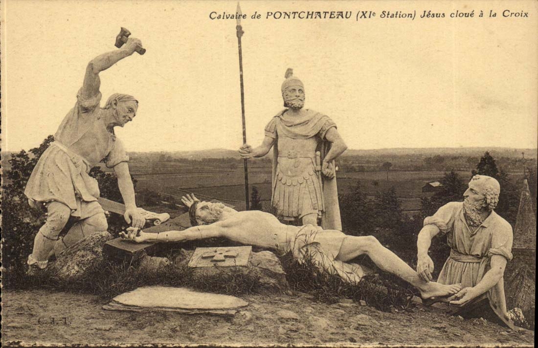 Martyrdom of Pontchateau CPA Jesus nails with the cross