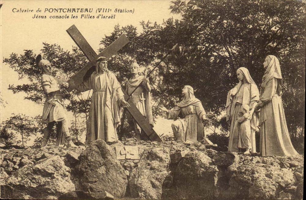 Martyrdom of Pontchateau CPA Jesus comforts the girls of Israel