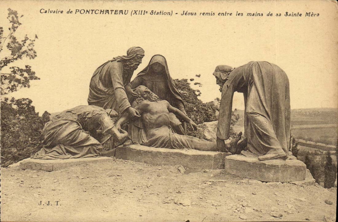 Martyrdom of Pontchateau CPA Jesus given ntre hands of Sainte the Mother