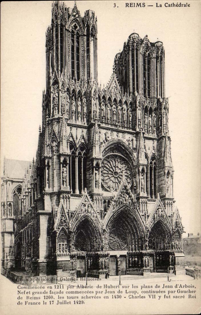 Reims - die Kathedrale - CPA