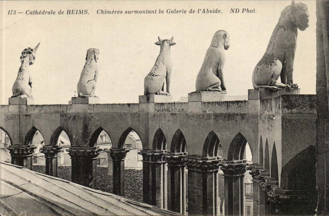 Reims - die Kathedrale - Traume die Glerie des Apse - CPA ubersteigen
