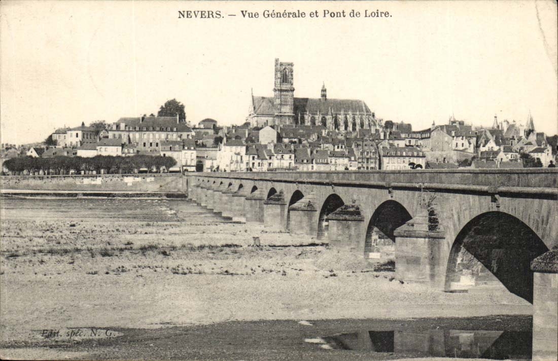 Nevers - View and Bridge of the Loire - CPA