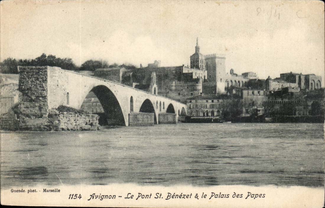 Avignon - die Brucken-Str Benezet und der Gaumen von den Papsten - CPA