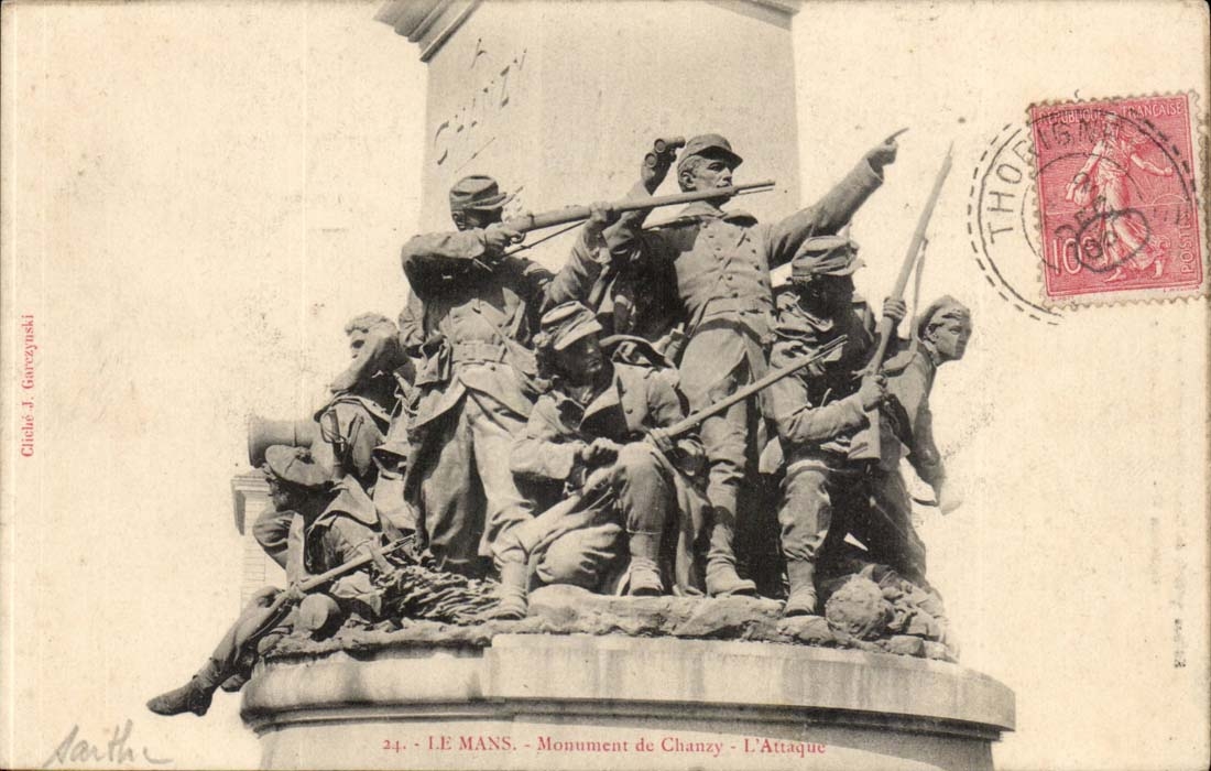 The mans - Monument of Chauzy the Attack - CPA