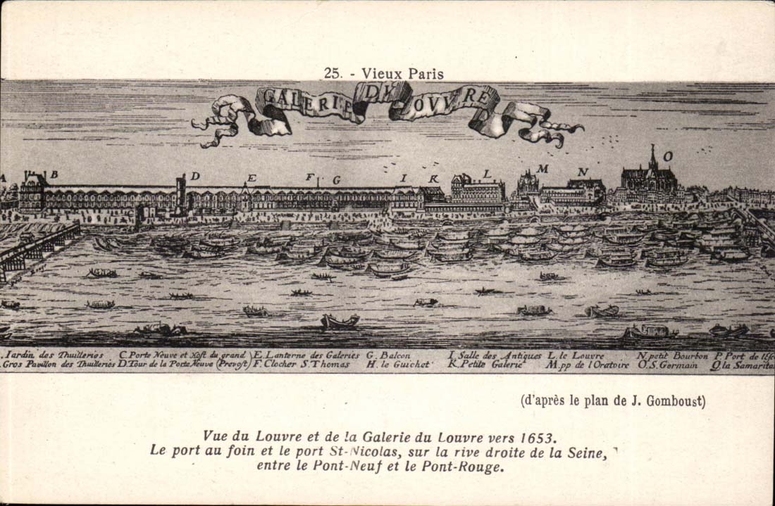 Paris - 1 - Louvre Vieux Paris Vue von offnet sich und die Galerie uber 1653 der Hafen mit dem Heu - CPA