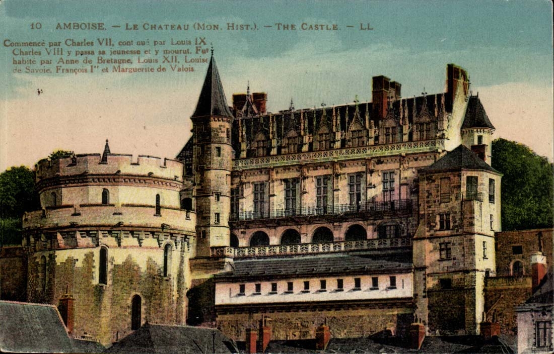 Amboise - das historische Gebaude des Schlosses - Anfange mit Charles VII - CPA