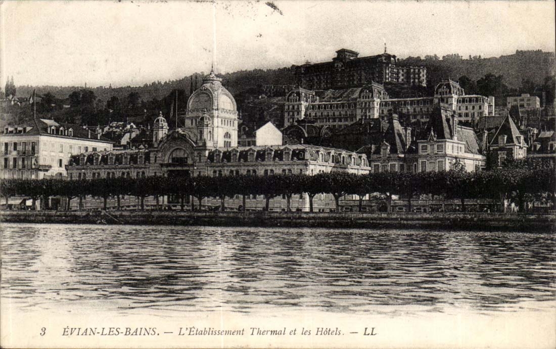 Evian les Bains - Hydropathic establishment and Hotels - CPA