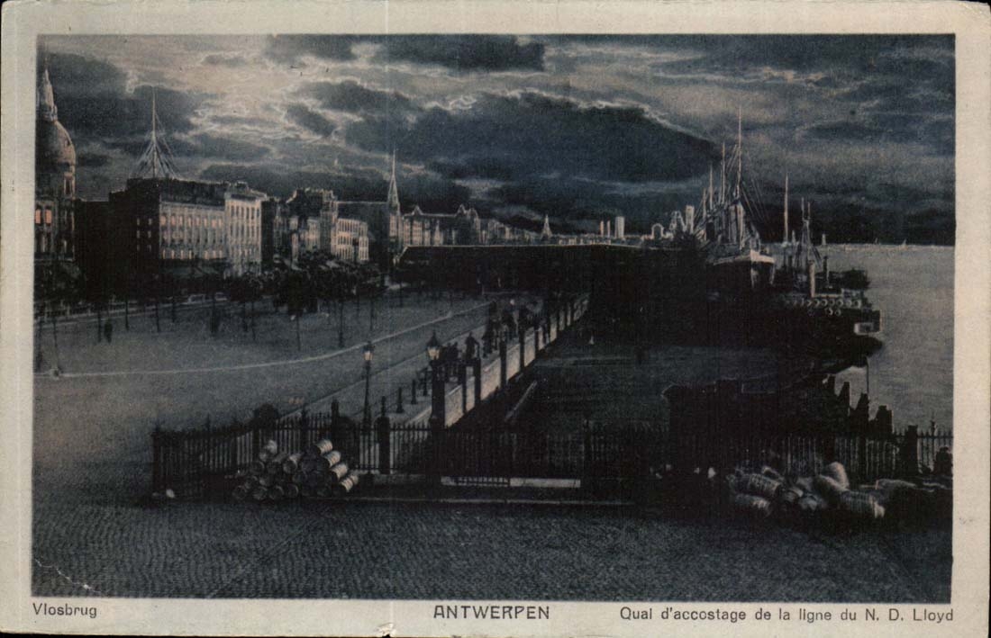 Belgium - Belgium - Antwerp - Antwerpen Quay of accosting of the line of Our Lloyd lady - CPA