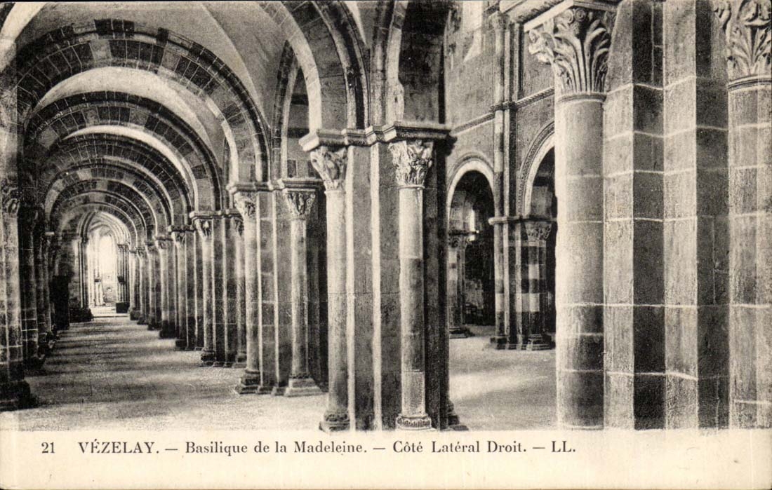 Vezelay - Basilica of the Madeleine - dimension side Right - CPA