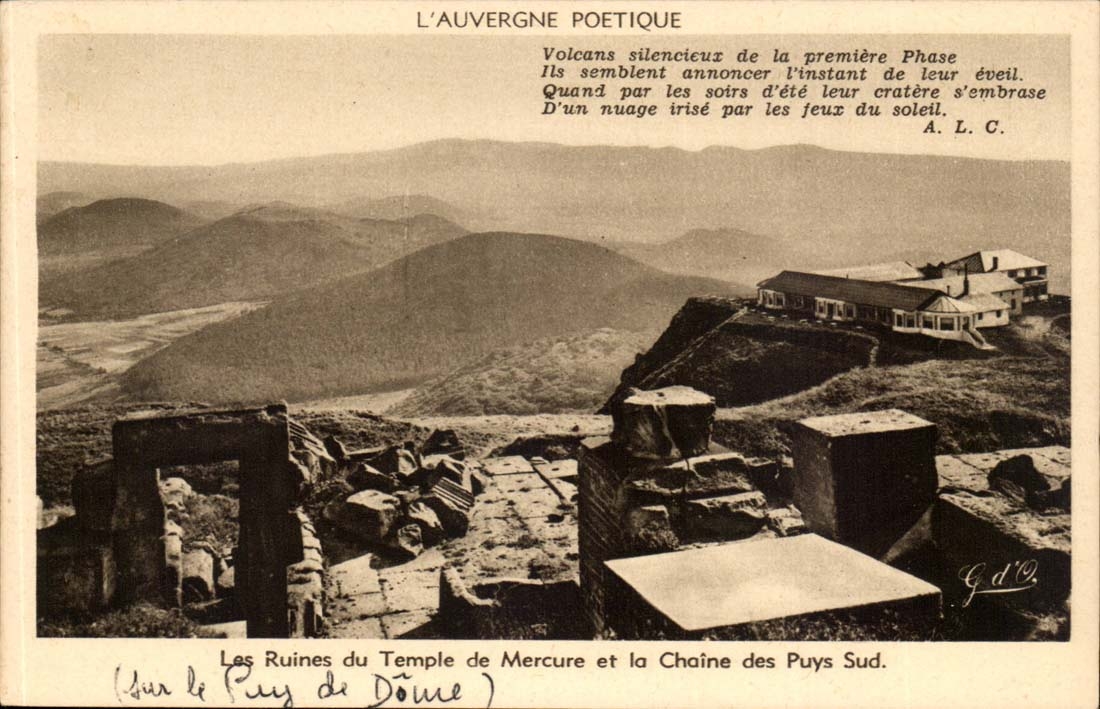 Poetic Auverge - Ruins of the Mercury Temple and the Chain of Southern Puys - CPA