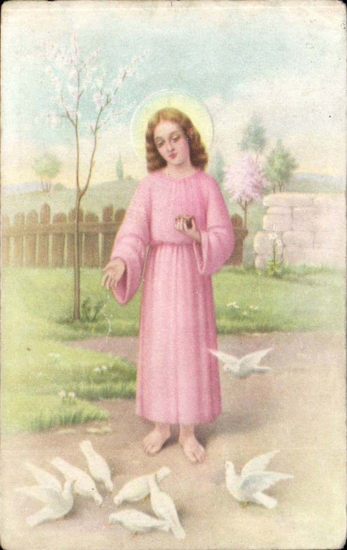 Fantasy - Child - Sainte with the Doves - CPA