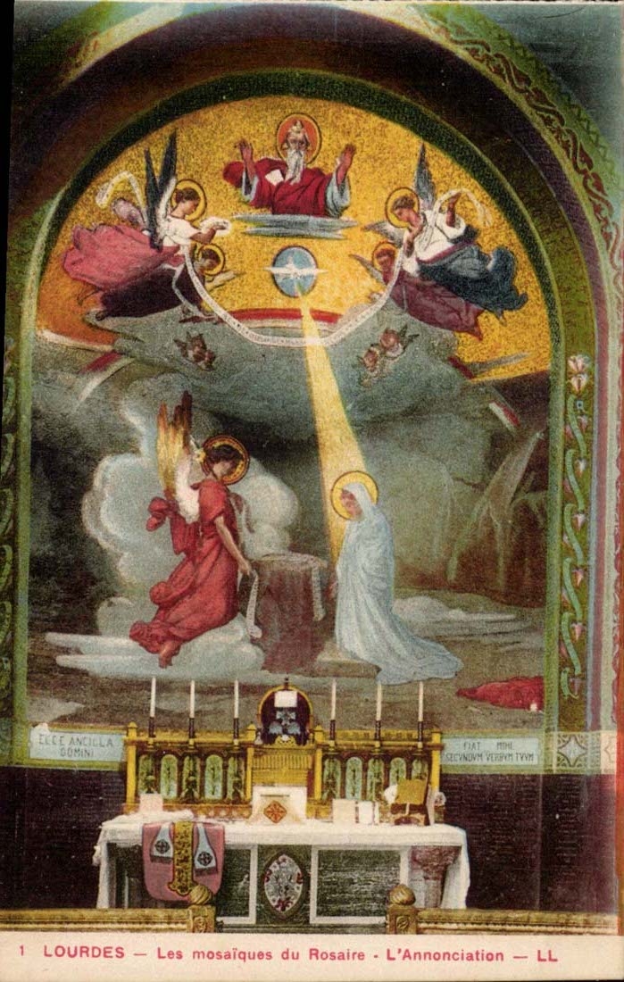 Lourdes - Mosaic of the Rosary - Annunciation - CPA