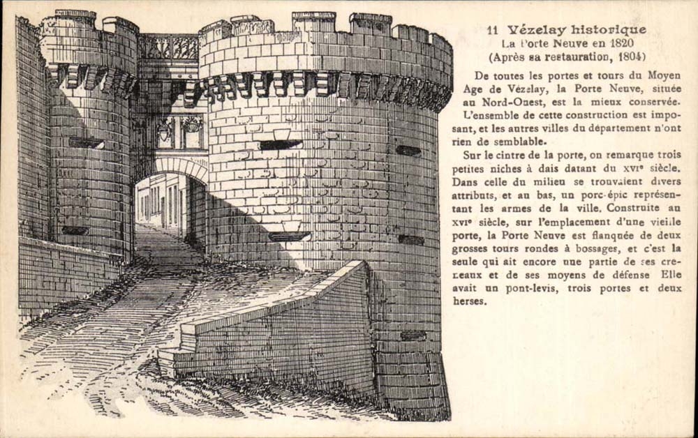 Historical Vezelay CPA the new door in 1820