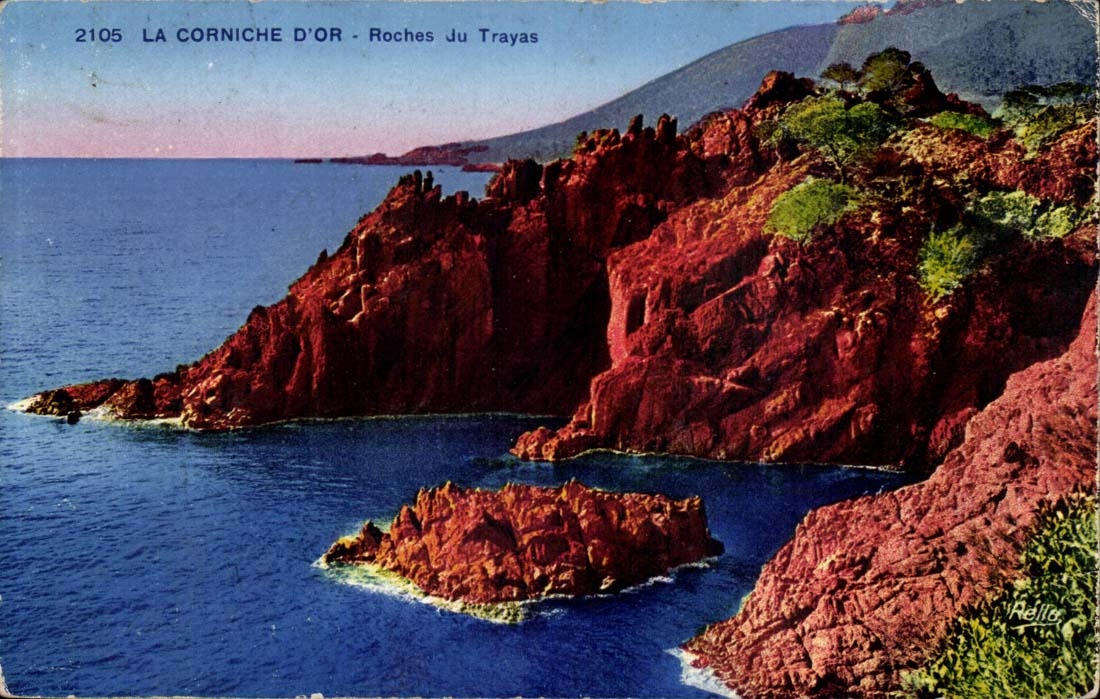 Goldgesims CPA Felsen von Trayas