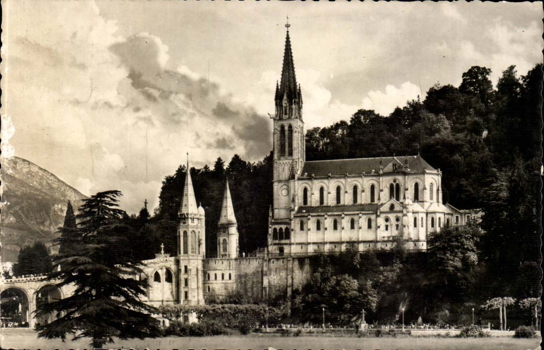 Lourdes CPA the basilica and the cave