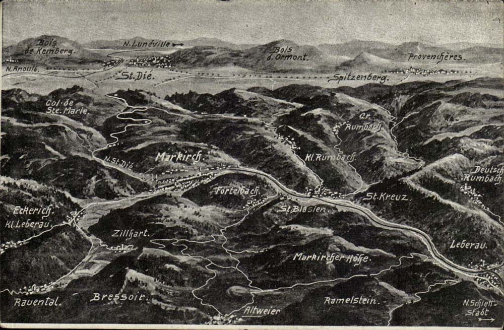 Suisse Das Schlachtfeld in den Vogessen CPA Markirch und Umgebung
