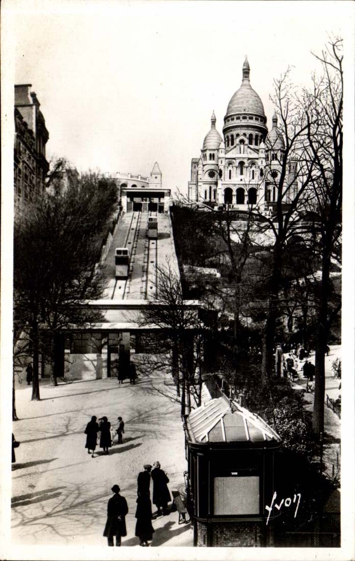 Paris CPA Basilique du SAcre Coeur Montmartre funiculaire