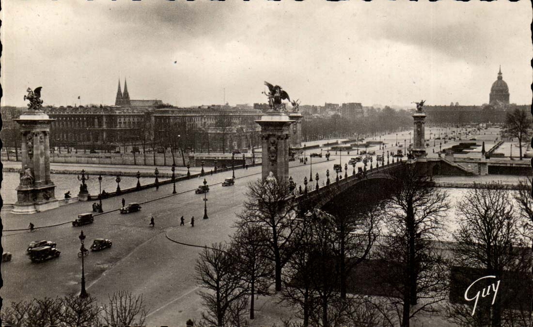 Paris CPA Bridge Alexandre III and esplanade of Invalides