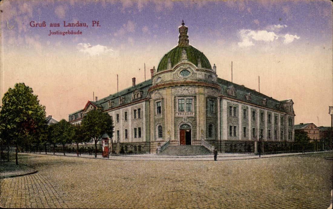 Germany CPA GRuss aus Justizgebaude Pram