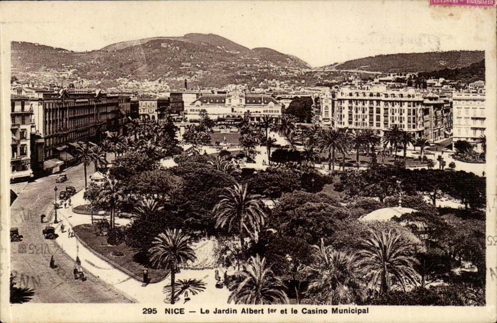 Nice CPA the garden Albert 1st and the municipal casino