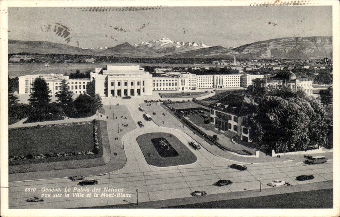 Switzerland CPA the palate of the Nations seen on the city and Mont Blanc