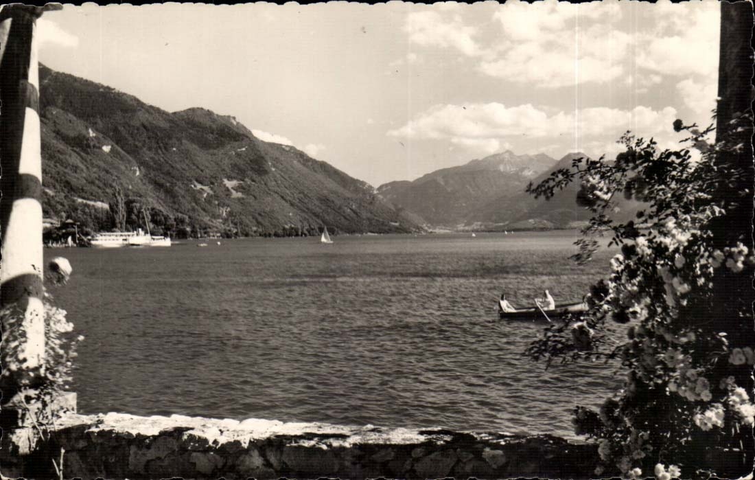 Annecy Lake MODERN CARD Talloires bottom of the lake