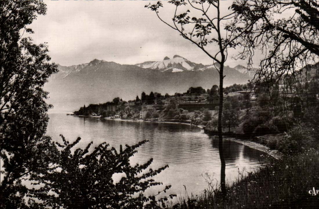 Saint Gingolph CPA Free Swiss Lake Leman and Diablerets