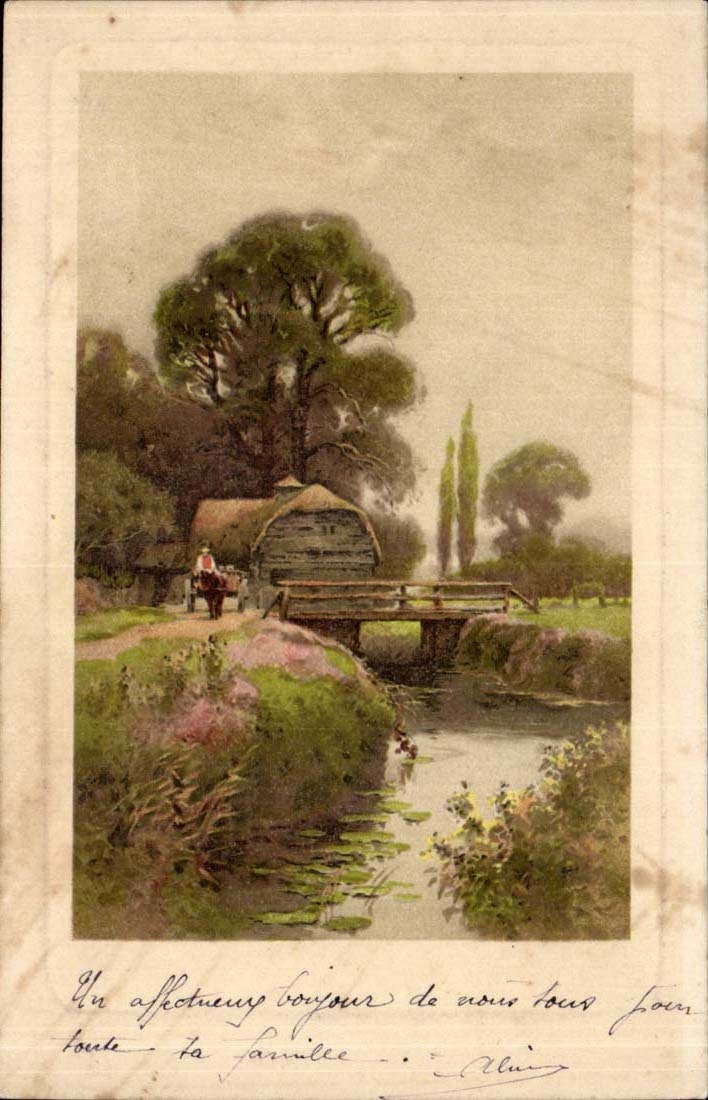 CPA Phantasie-Landschaft der Landschaft