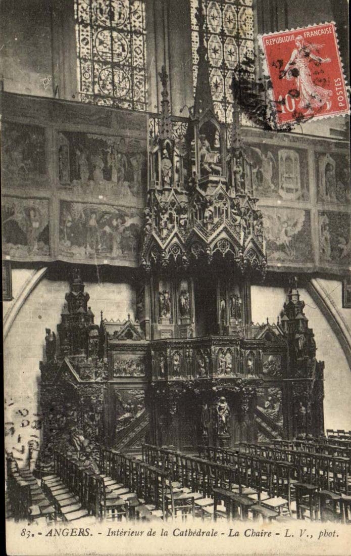 Interior Angers CPA of the cathedral the Pulpit