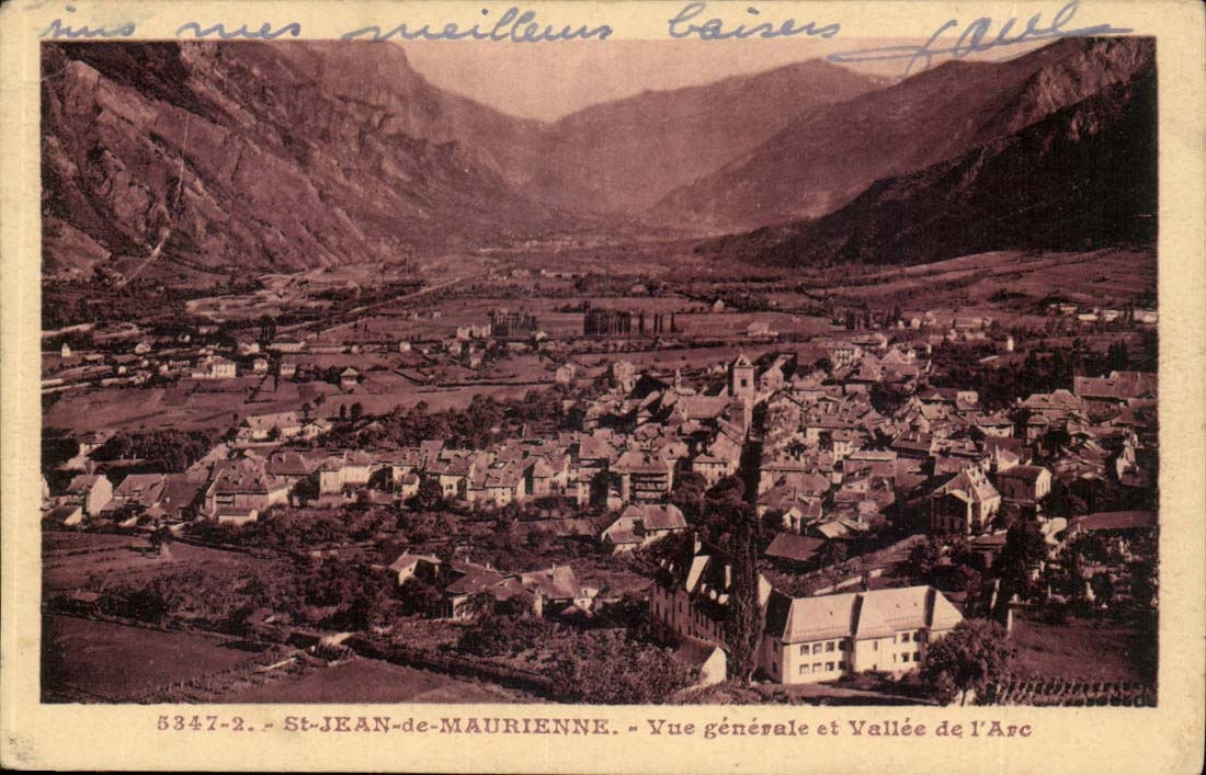 St Jean de Maurienne CPA View and valley of the arc