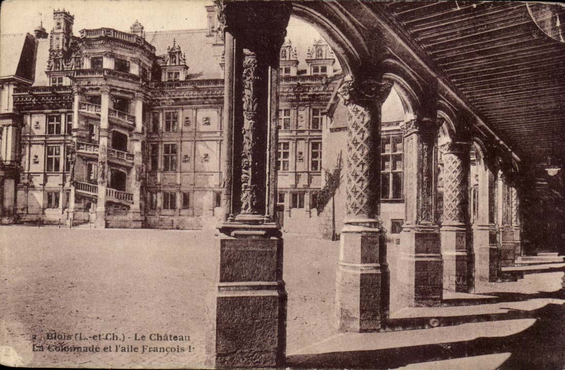 Blois CPA the castle the colonnade and the François wing 1st