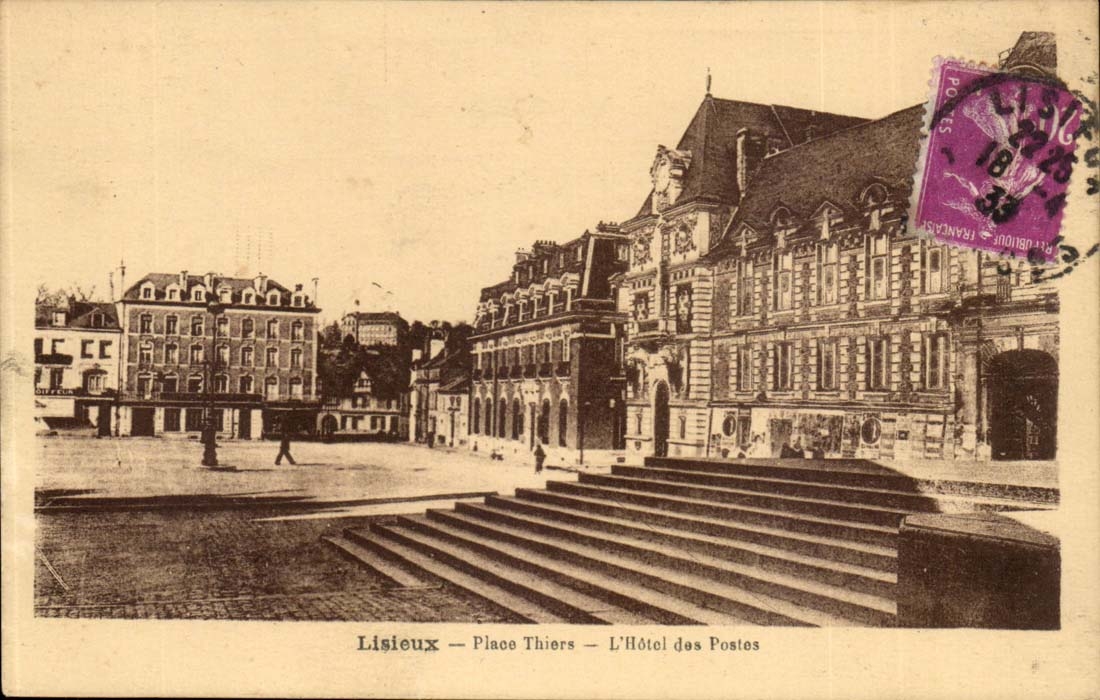 Lisieux CPA Places Thiers the post office building
