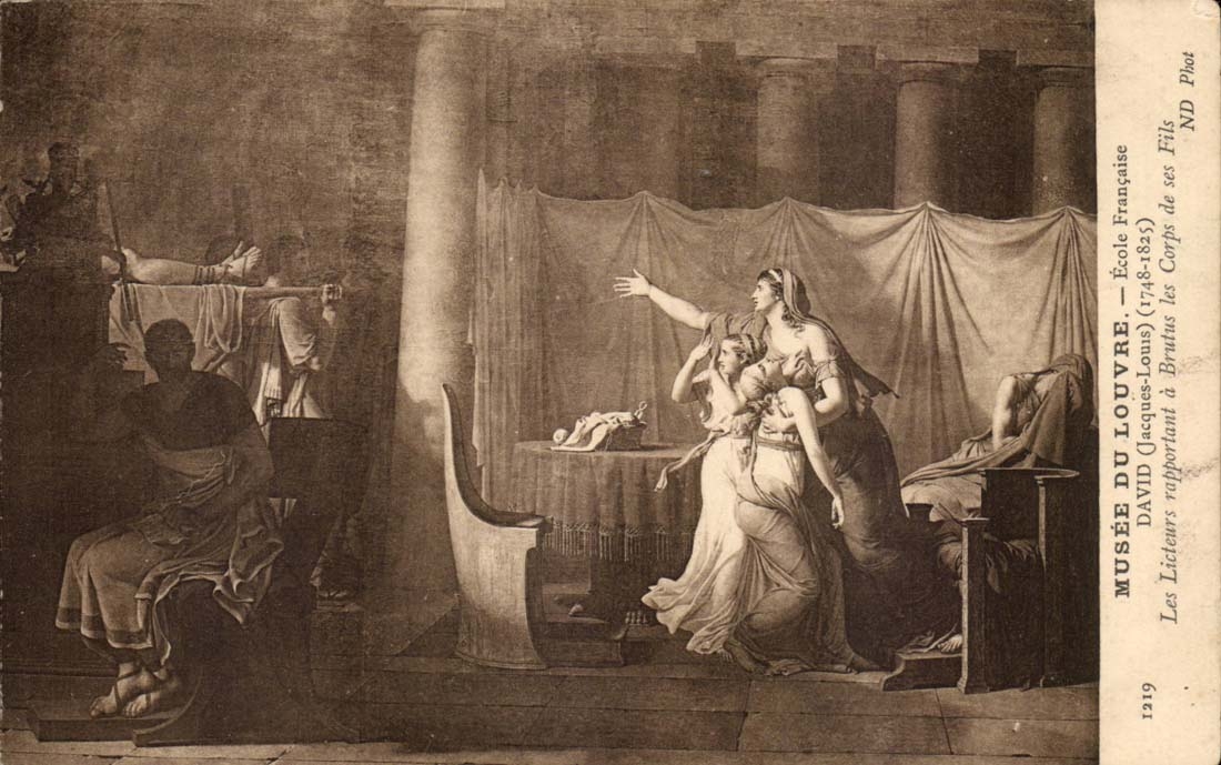 Museum des Louvre CPA franzosisches Ecole David das Lictorszahlen hat Brutus die Korper seiner Sohne