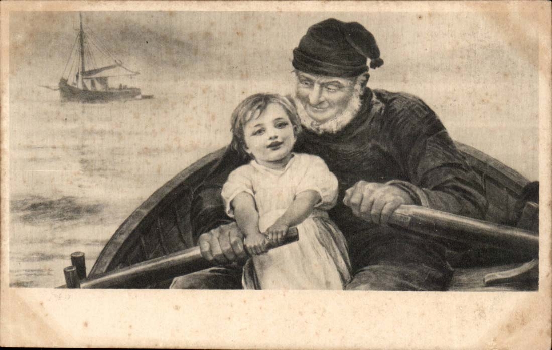 CPA Fantasy Viel man and child