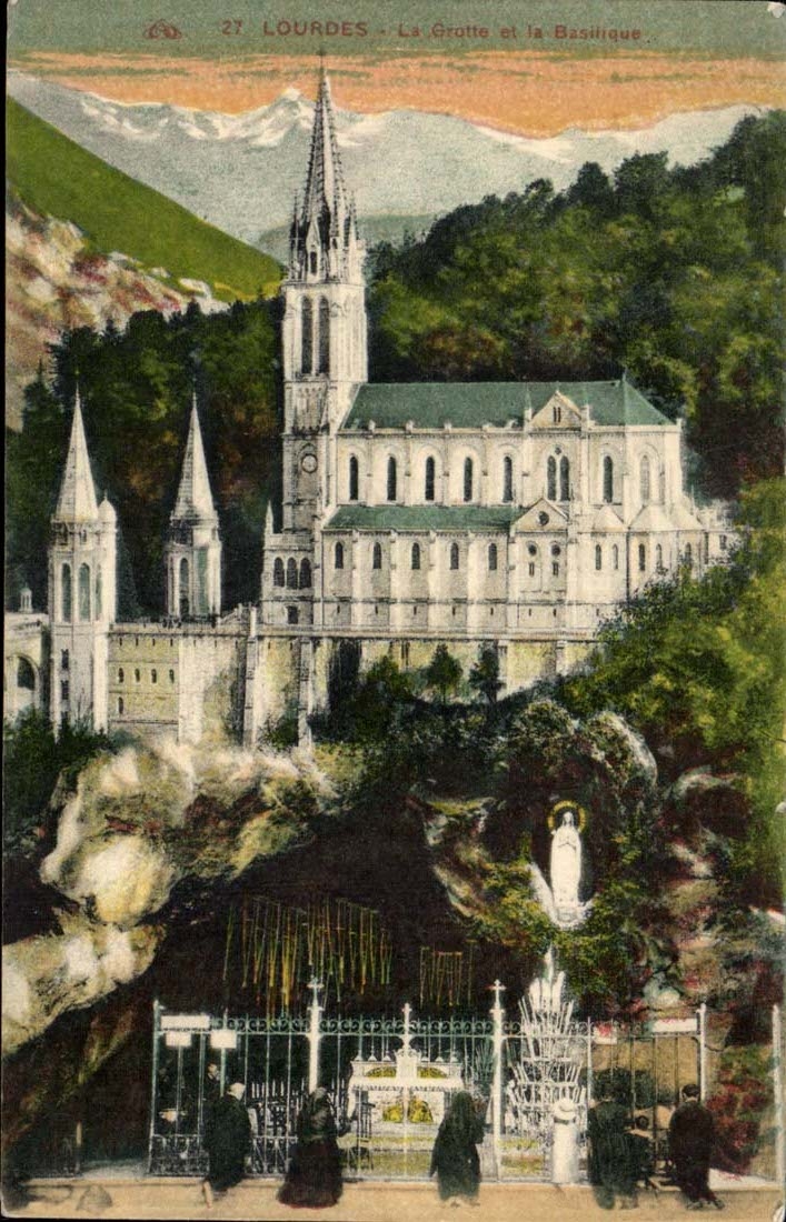 Lourdes CPA the cave and the basilica