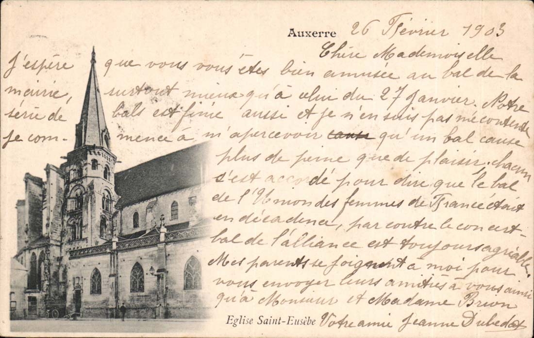 Auxerre CPA Church Saint Eusebe