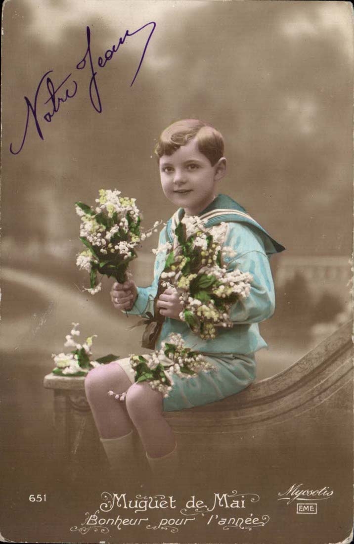 CPA Fantasy Child Lily of the valley of May Happiness for the year