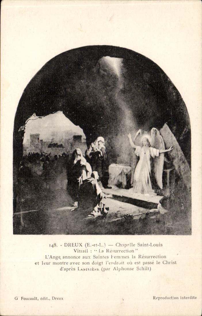 Dreux CPA Vault Saint Louis Stained glass Resurrection