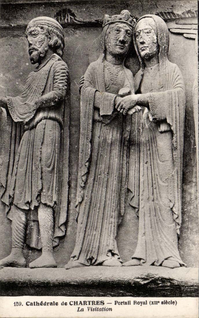 Cathedral of Chartres CPA royal Gate (12th) Visitation