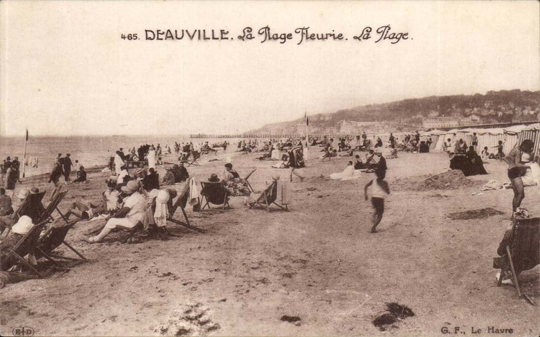 Deauville CPA the flowered beach the beach