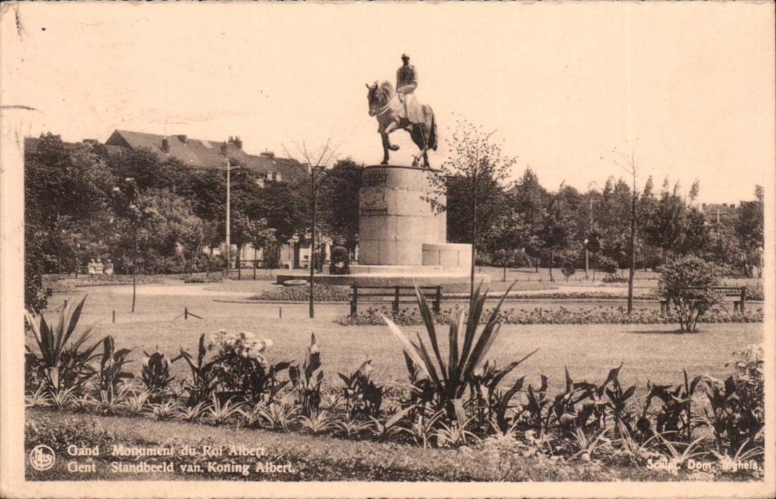 Belgie Belgium Ghent CPA Monument of King Albert