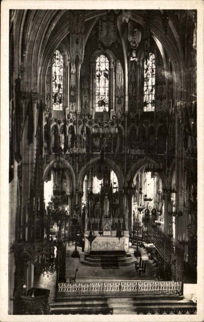 Lourdes Interior CPA of the basilica